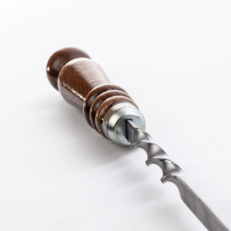 Шампур нержавеющий 620*12*3 мм с деревянной ручкой в Магнитогорске