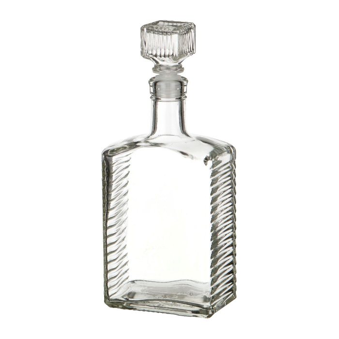 Бутылка (штоф) "Кристалл" стеклянная 0,5 литра с пробкой  в Магнитогорске